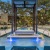 a swimming pool with a covered area
